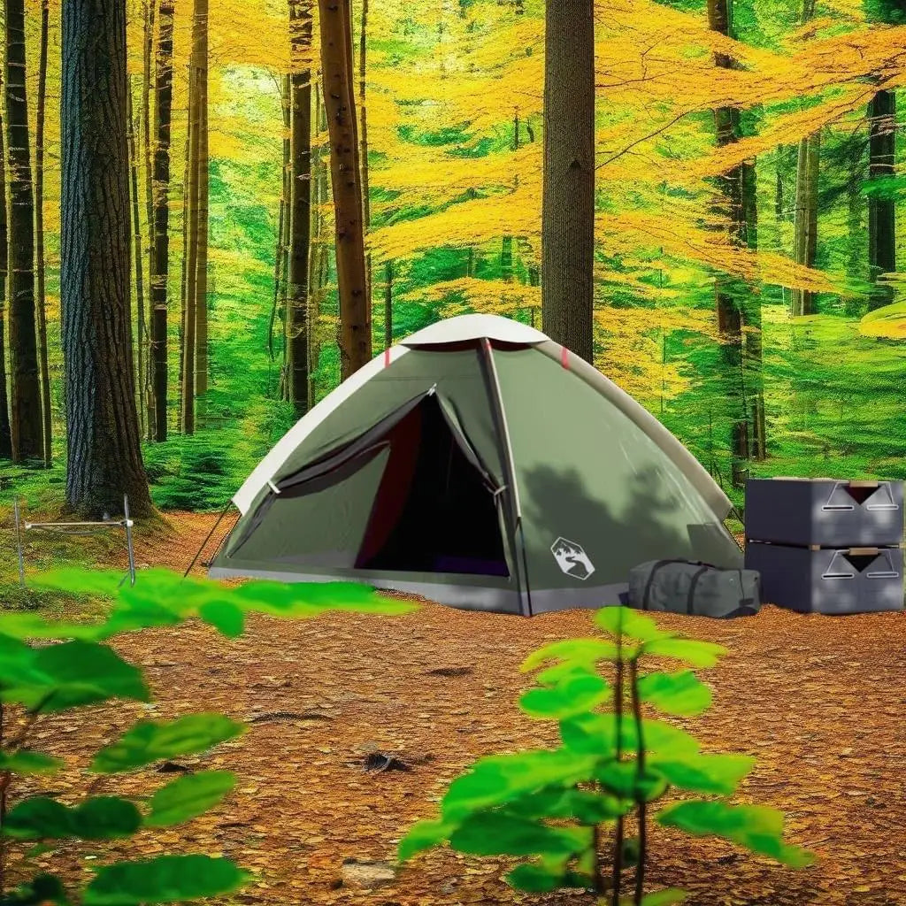 Dark Olive Green Leichtes 2-Personen Kuppelzelt – Wasserdicht & Tragbar
