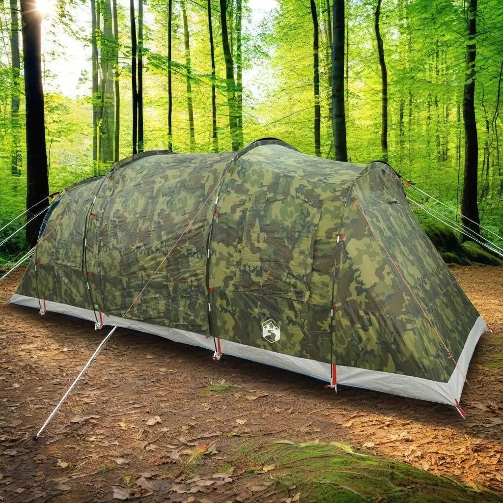Dark Olive Green Geräumiges 6-Personen Tunnelzelt – Wasserdicht & Stabil