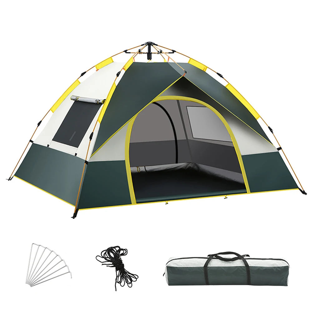 Dark Slate Gray Campingzelt für 3–4 Personen mit Schnellaufbau, wetterfest und UV-Schutz